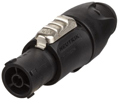 PowerCON-kontakt 3-polig hona svart/gul (Power IN)