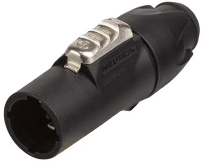 PowerCON-kontakt 3-polig hane svart/gul (Power OUT)