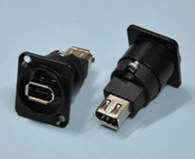 FireWire-genomföringskontakt 6-polig svart