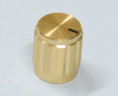 Apparatknopp aluminium/plast 6mm/14mm guld