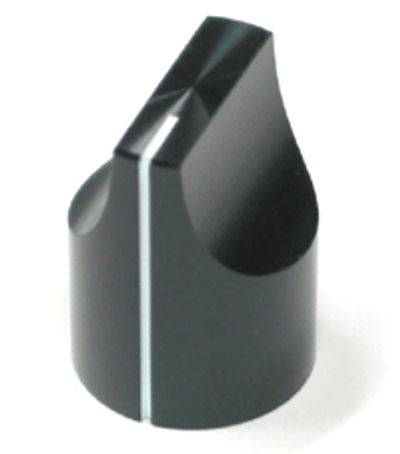 Svart aluminiumknopp 6mm/19mm *