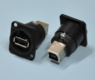 USB-genomföringskontakt USB 2.0 svart