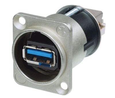 USB-genomföringskontakt USB-A/USB-B 3.0 grå