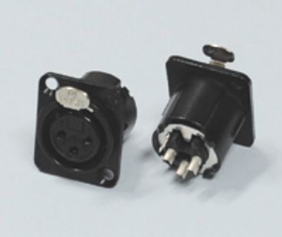 XLR-kontakt 3-polig hane svart