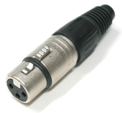 XLR-kontakt 3-polig hona, klar