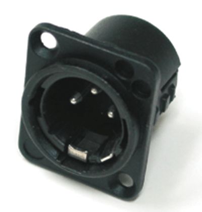 XLR-chassikontakt 3-polig hane svart