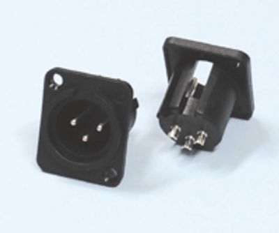 XLR-kontakt 3-polig hane med plastkropp