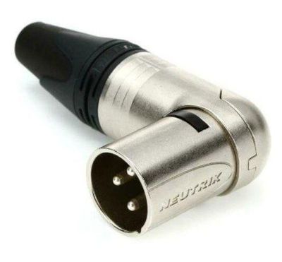 XLR-kontakt vinklad 3-pol hane klar