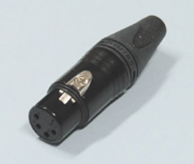 XLR-kontakt 4-polig hane svart