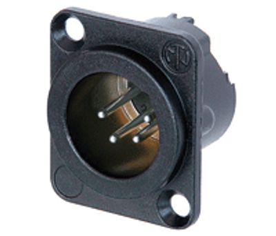 XLR-chassikontakt 4-polig hane svart