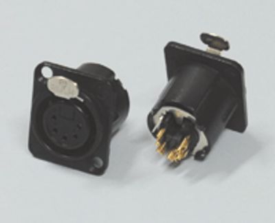 XLR-chassikontakt 5-polig hane svart