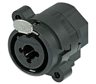 Stereojack 6,3 mm (XLR-uttag) med lås/omkopplare svart