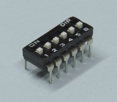 DIL-omkopplare låg 6-polig