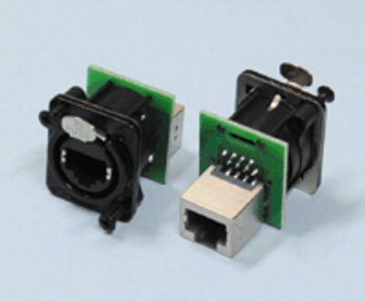 RJ45-genomföringskontakt svart