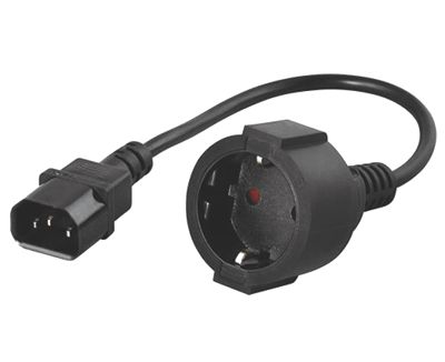Anslutningskabel Schuko/C14 svart 0,5m