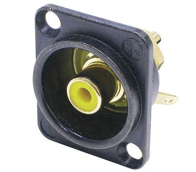 RCA-chassikontakt (XLR-uttag) hona svart/gul (NF2D-B-4)