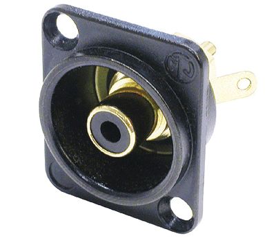 RCA-chassikontakt (XLR-uttag) hona svart/svart (NF2D-B-0)