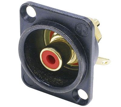 RCA-chassikontakt (XLR-uttag) hona svart/röd (NF2D-B-2)