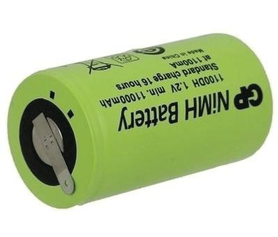 NiMh-batteri med lödöron 1,2V 11Ah D/R20