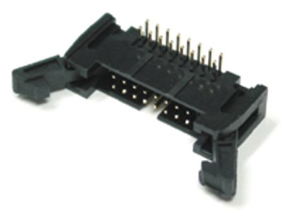 16-polig vinklad hane med låsning för kretskort