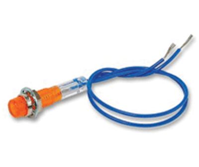 Glödlampstillbehör 125Vac gul 6mm Glödlampstillbehör 125Vac gul 6mm