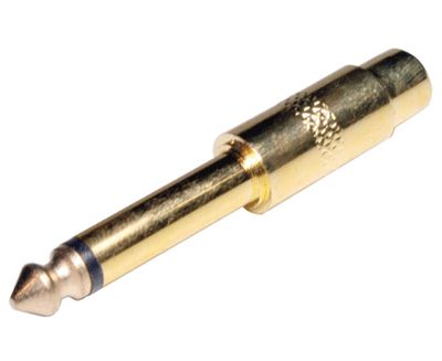 Adapterkontakt 6,3 mm monoplugg / RCA-hona förgylld Adapterkontakt 6,3 mm monoplugg / RCA-hona förgylld