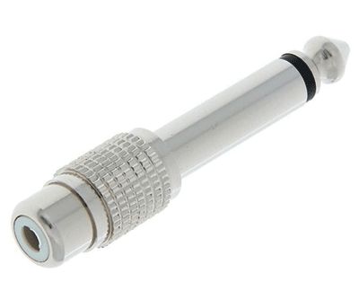 Adapterkontakt 6,3 mm monoplugg/RCA-hona metall