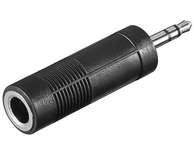 Adapterkontakt 3,5 mm stereoplugg / 6,3 mm stereojack