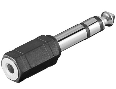 Adapterkontakt 6,3 mm stereoplugg / 3,5 mm stereojack