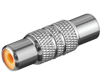 Adapterkontakt RCA-hona/RCA-hona metall