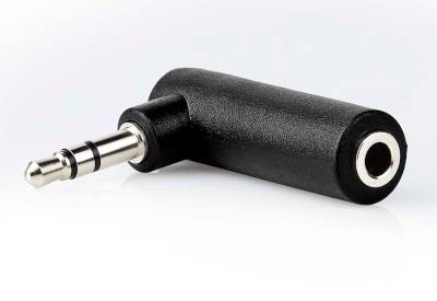 Adapterkontakt 3,5 mm stereoplugg vinklad / 3,5 mm stereojack