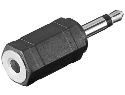 Adapterkontakt 3,5 mm monoplugg / 3,5 mm stereojack