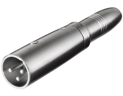Adapterkontakt XLR-hane 3-polig / 6,3 mm monojack