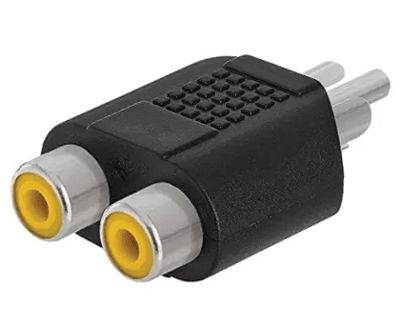 Adapterkontakt RCA-kontakt hane / 2x RCA-kontakt hona