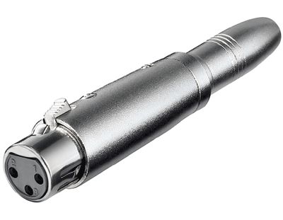 Adapterkontakt XLR-hona 3-polig / 6,3 mm monojack