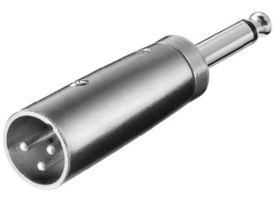 Adapterkontakt XLR-hane 3-polig / 6,3 mm monoplugg