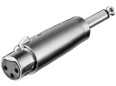 Adapterkontakt XLR-hona 3-polig / 6,3 mm monoplugg