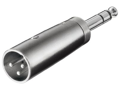 Adapterkontakt XLR-hane 3-polig / 6,3 mm stereoplugg