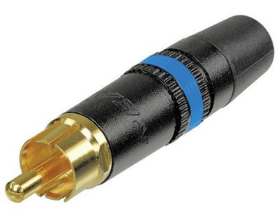 RCA-kontakt hane metall/guldfärgad blå (NYS373-6)