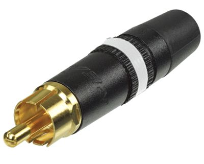 RCA-kontakt hane metall/guldfärgad vit (NYS373-9)