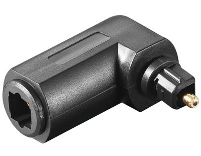 Optisk kontaktadapter TOSLINK-hane / TOSLINK-hona vinklad