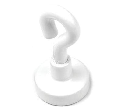 Permanentmagnet med ögla Neodymium N38 16,3x4,8mm vit