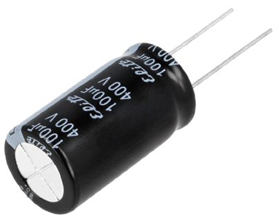 Elektrolytkondensator stående modell 100uF 400V R-7,5