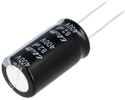 Elektrolytkondensator stående modell 82uF 400V R-7,5