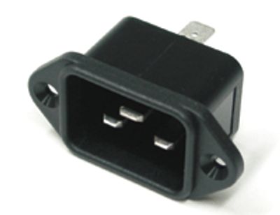 Panelmonterad kontakt hane, 6,3 mm snabbkontakter