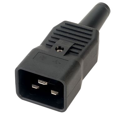 Kapslingskontakt C20 rak hane svart