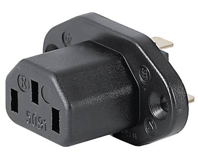 Chassikontakt C13/hona 6,3 mm snabbkontakter