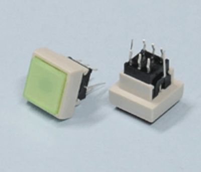 Knapp 2xON-(ON) 0,1A 30Vc grön LED