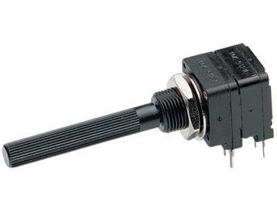 Kolpotentiometer kretskort 6mm stereo, 2x100kohm linjär