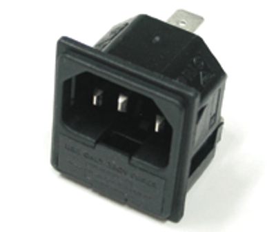 Instrumentpanelkontakt med säkringshållare, hane, 6,3 mm snabbkopplingar, SNAP-IN-fäste